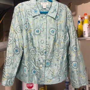 JUDITH HART Women's Light Blue Dressy Jacket Size 16W w/Silk Lining